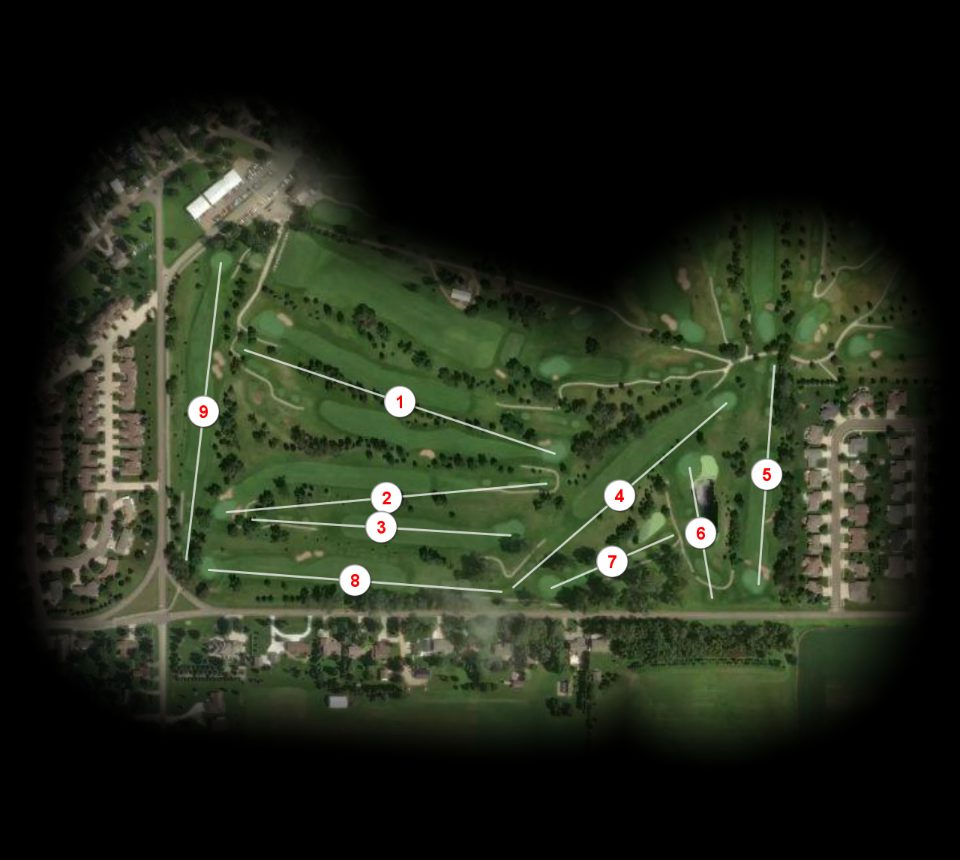 Yellow nine at Cattail Crossing Golf Course