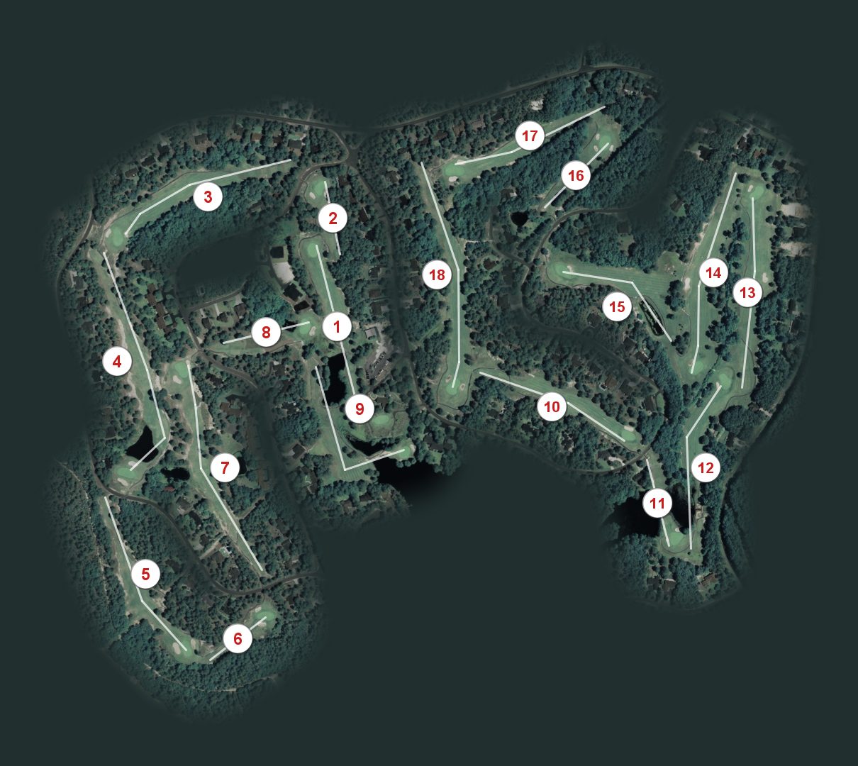 Whispering Woods Golf Club course map