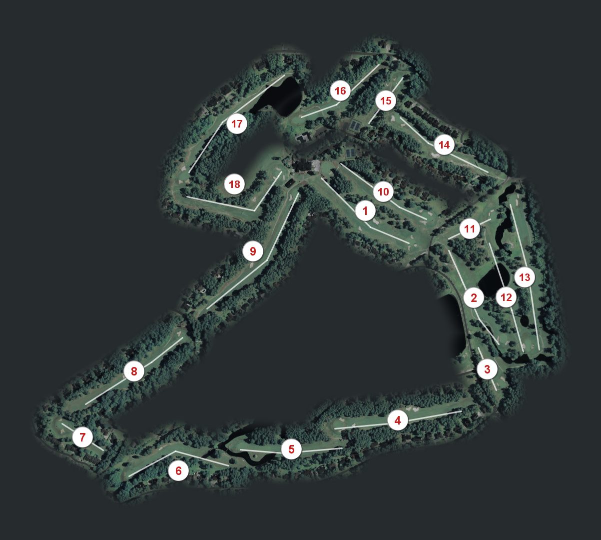Gates Four Golf & Country Club course map