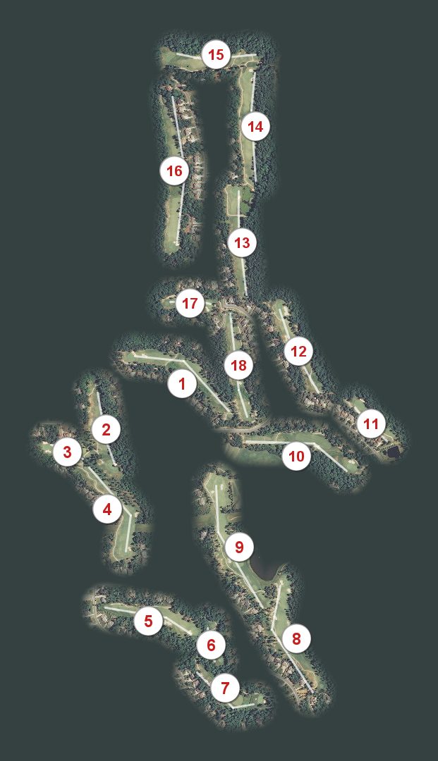 The Preserve at Jordan Lake Golf Club course map