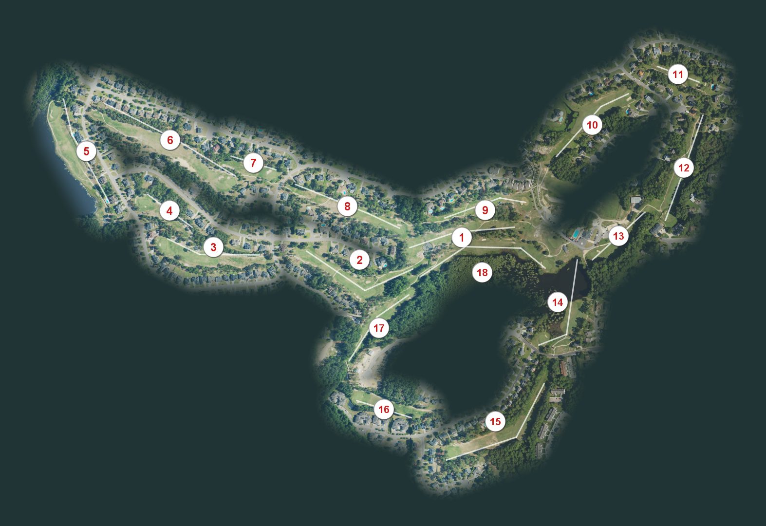 King's Grant Golf and Country Club course map