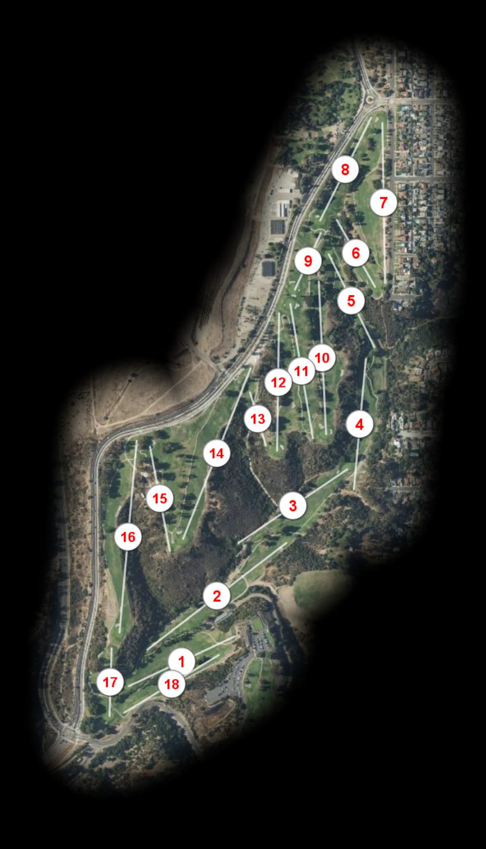 Balboa Park Golf Course 18 course overview