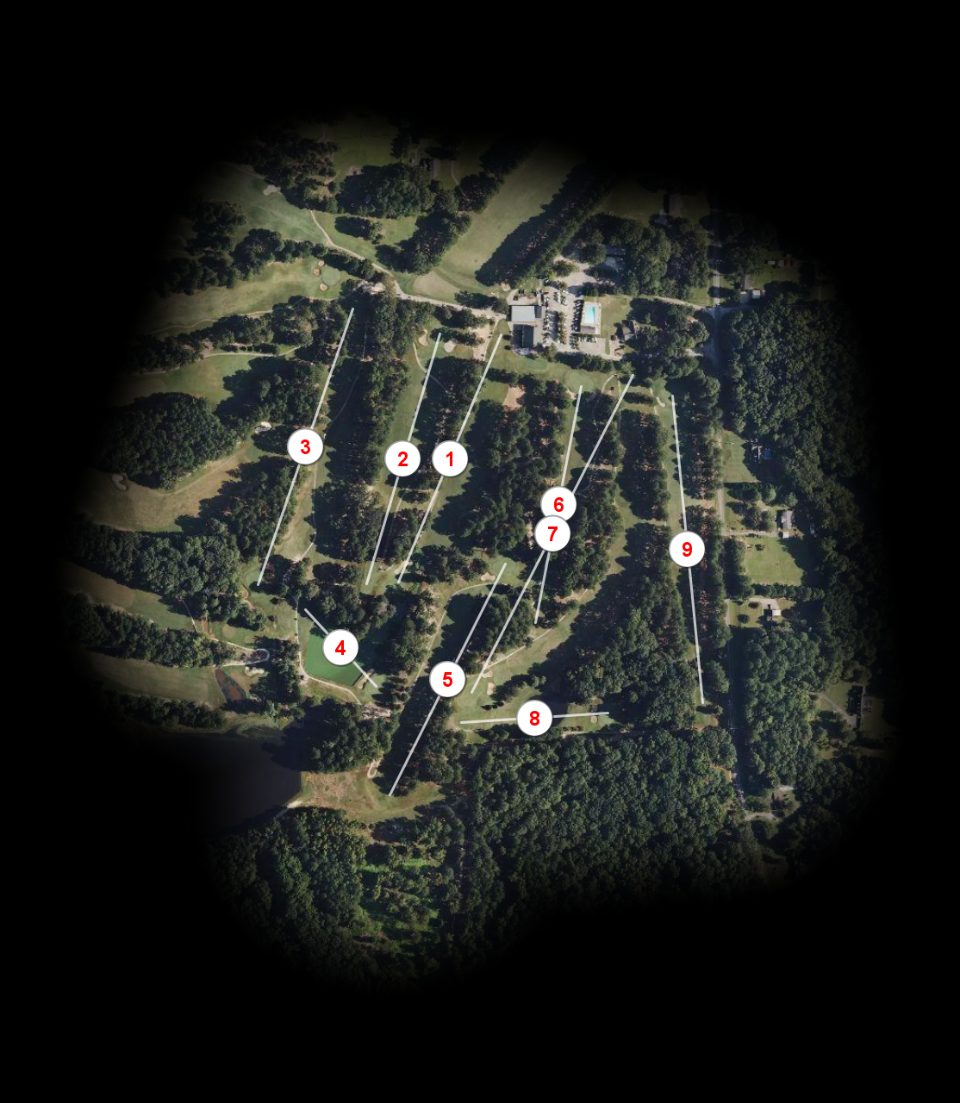 Roadside nine at Hickory Hill Golf Course