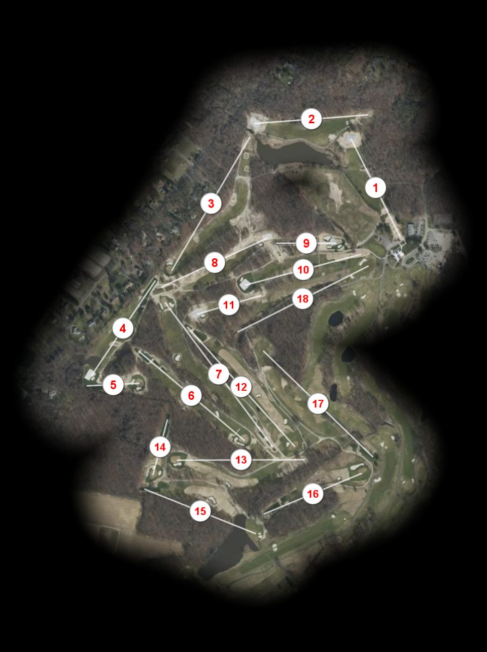 Tamarack Golf Course West - Red/White course overview