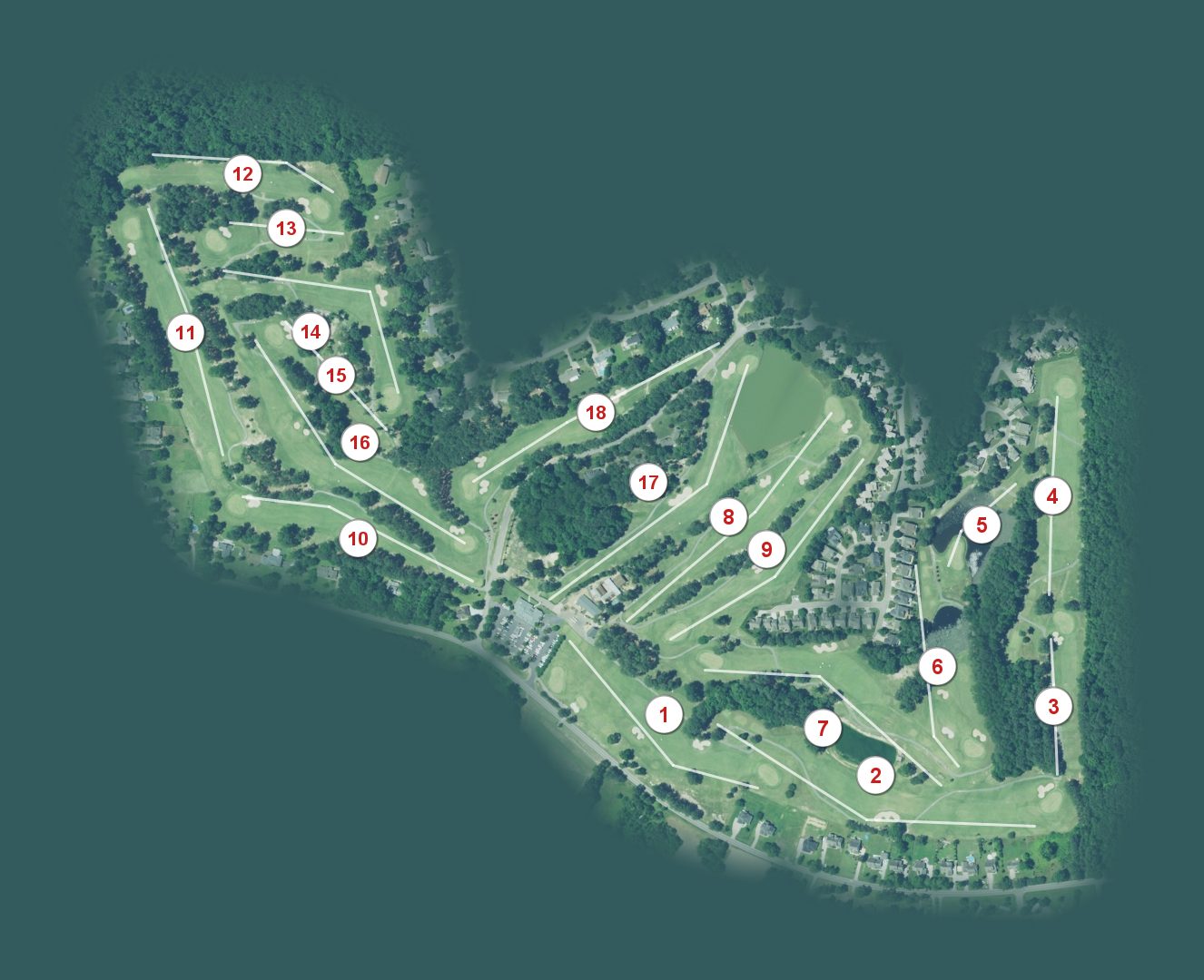 Pine Hollow Golf Club course map